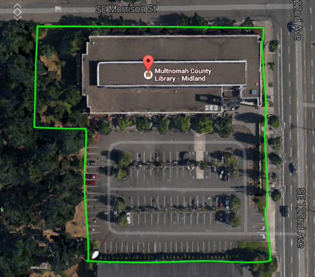 map of Midland Library property