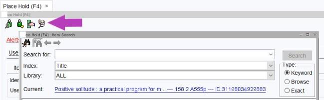 Screenshot of Item Search helper