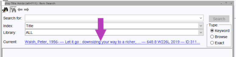 Screenshot select current item