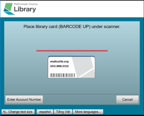 scan or manually enter account number