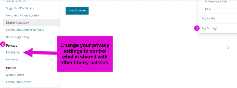 Screenshot showing where to change holds pickup location