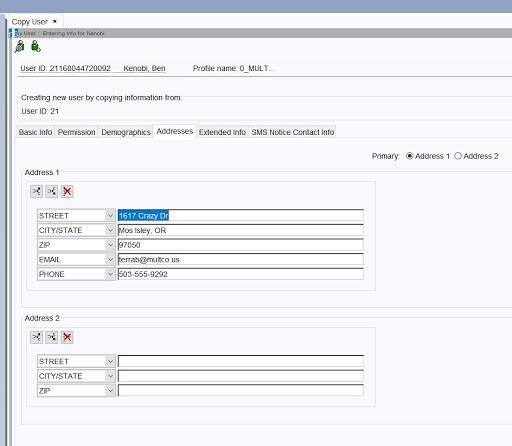 Update any contact info