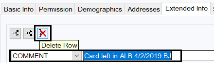 Where to delete a comment in the Modify User wizard