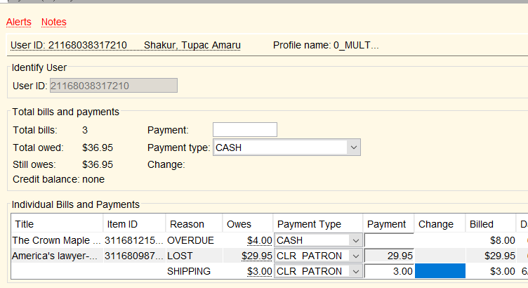 Where to waive lost item and shipping charges