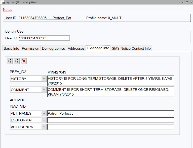 Perfect Pat  - Extended Info tab