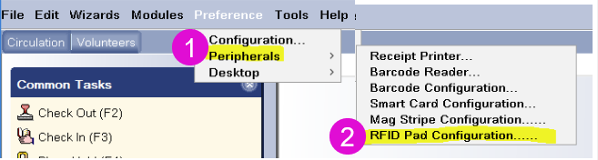 Screenshot of how to set up the RFID pad