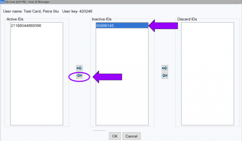 Arrow is pointing to an arrow between fields that points left