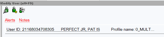 Screenshott of modify user window
