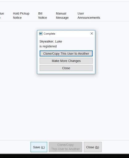 Complete pop-up screen