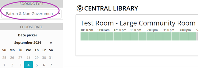 Screenshot showing how to make a reservation using the staff portal for Communico Reserve