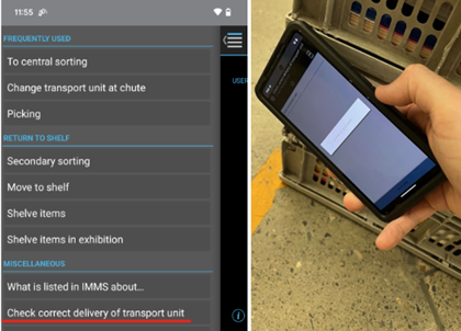 Screenshot of how to process crates with IMMS