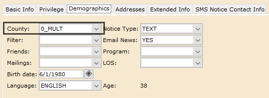 Edit county screenshot