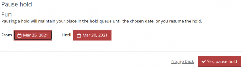 Pause - From and Until Boxes