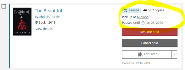 Confirmation hold has been placed