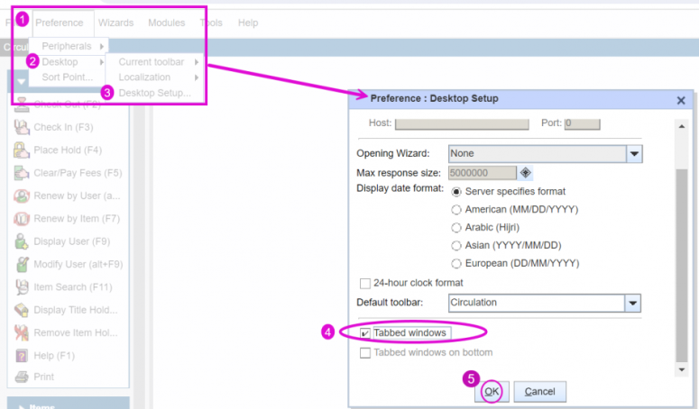 Screenshot of changing to Desktop Setup