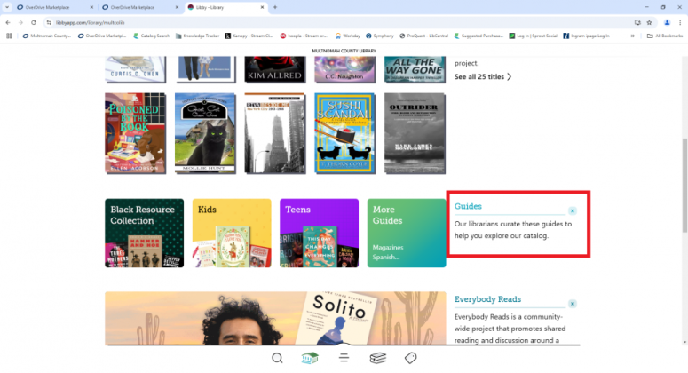 Guides section highlighted