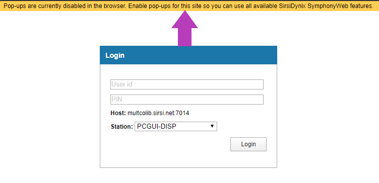 Enable pop-up prompt