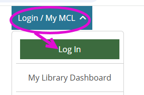 Screenshot of My MCL log In