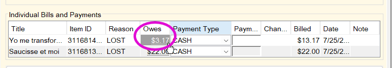 Screenshot of the glossary in the Bills and payments section