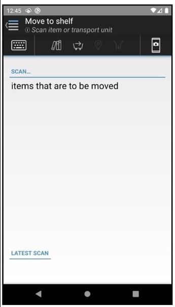 IMMS screenshot "scan items that are to be moved"