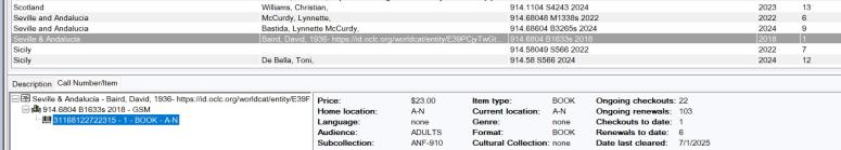 screenshot showing multiple editions of Seville travel guide to illustrate weeding superseded editions.