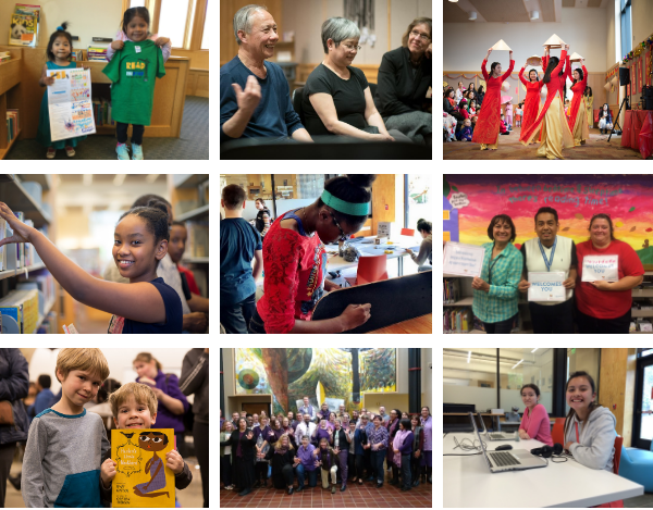 Collage of library patrons