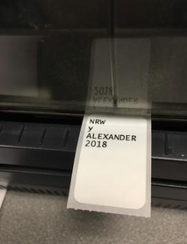 completed spine label after printing