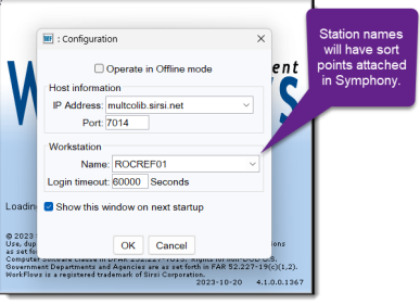 Graphic showing Symphony logon with PCGUI-DISP