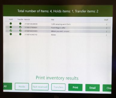 An image of the Full Inventory screen displaying All items