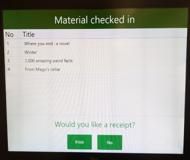 An image of the SmartShelf screen with checked-in items